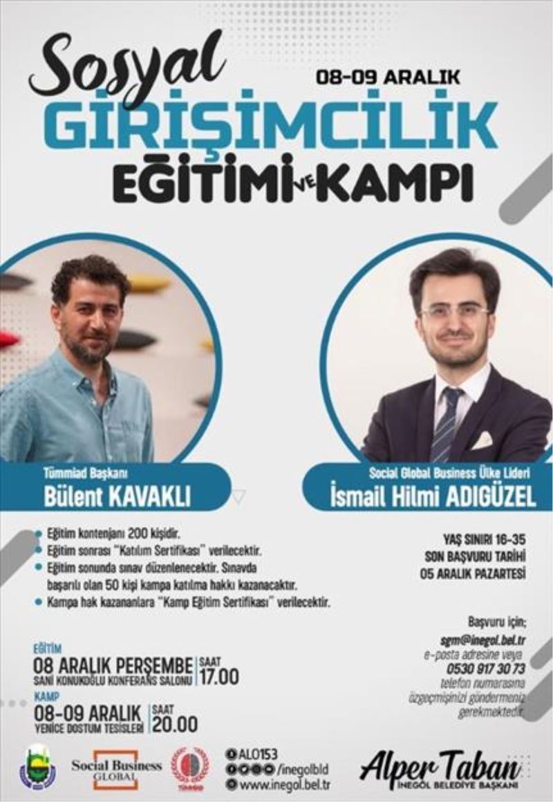 Sosyal Girişimcilik Eğitimi ve Kampı İçin Başvurular Başladı