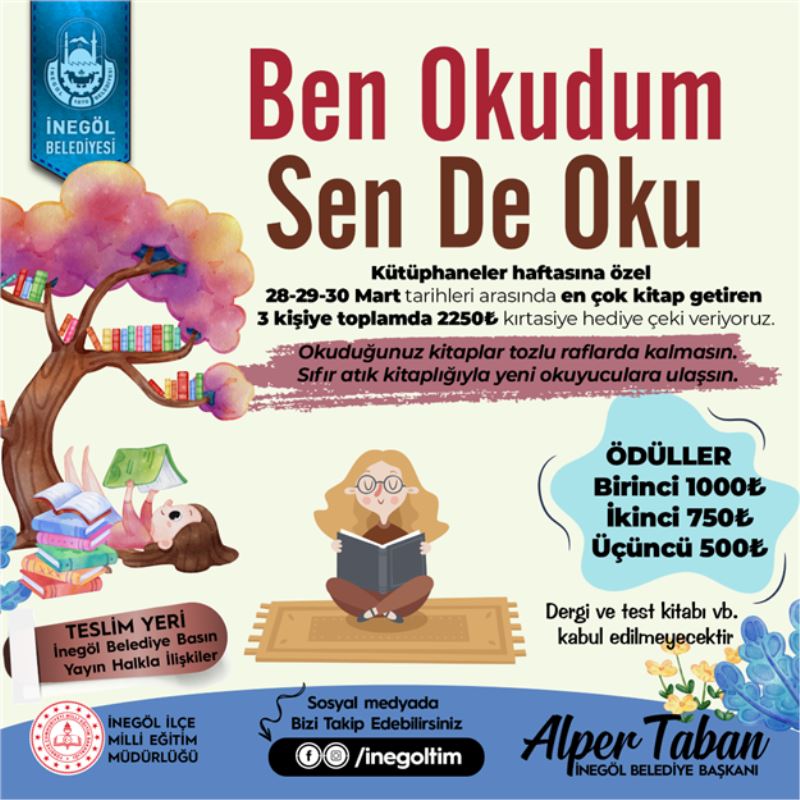İnegöl Belediyesi’nden Kitap Farkındalık Kampanyası