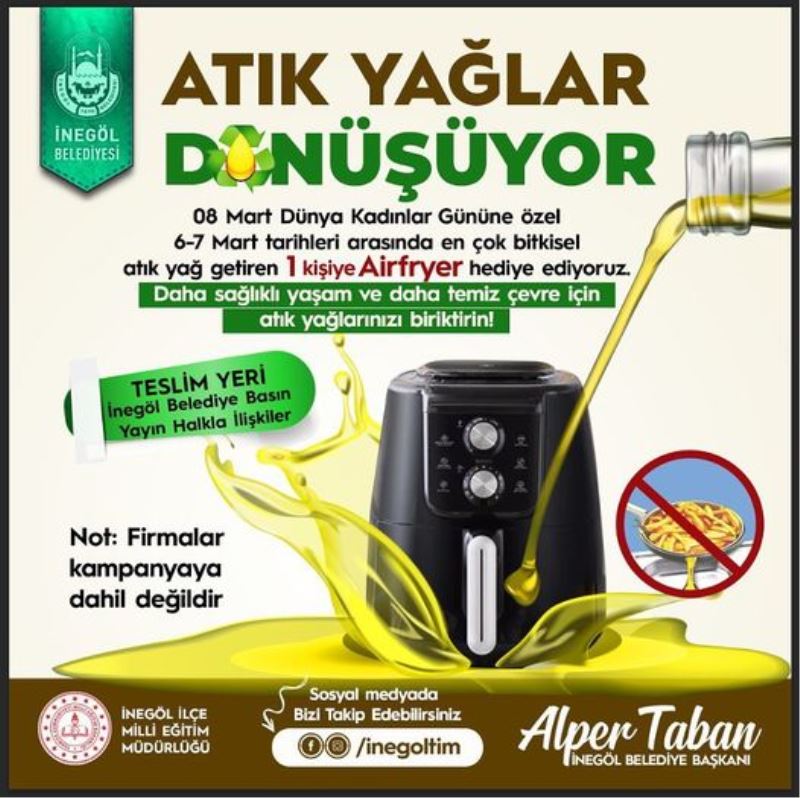 Kadınlar Gününe Özel Airfryer Ödüllü Atık Yağ Kampanyası Başlıyor