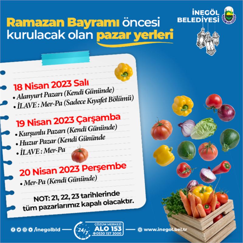 Pazar Yerlerinde ‘’Bayram Düzenlemesi’’