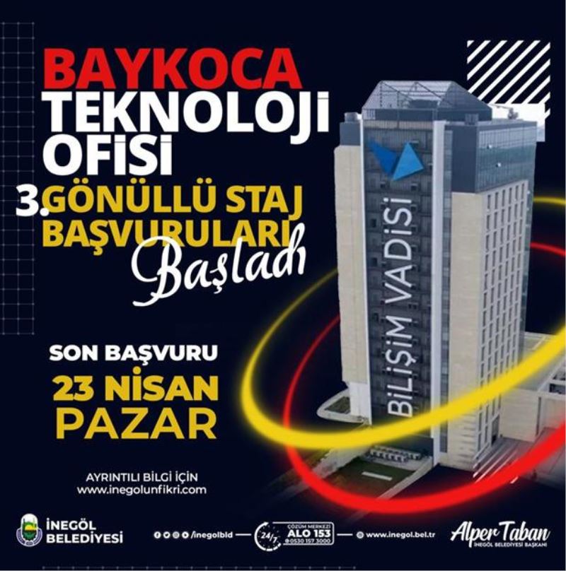 Baykoca Teknoloji Ofisi Gönüllü Staj Başvuruları Başladı