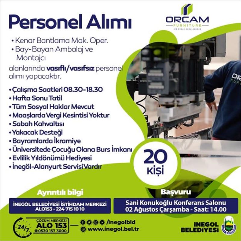 Orçam 20 Personel Alımı Yapacak