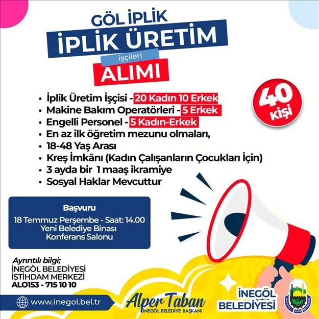 Göl İplik Fabrikası 40 Personel Alacak