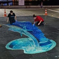 Bursa sokaklarında 3 boyutlu sanat